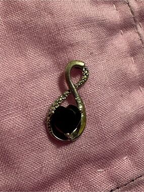 Sterling Silver Black Diamond Heart Pendant